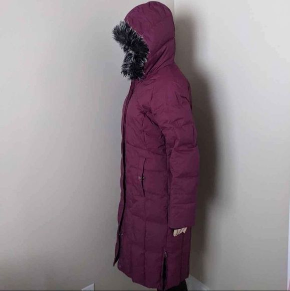 Columbia down waterproof parka burgundy long coat, women's small - Picture 2 of 10